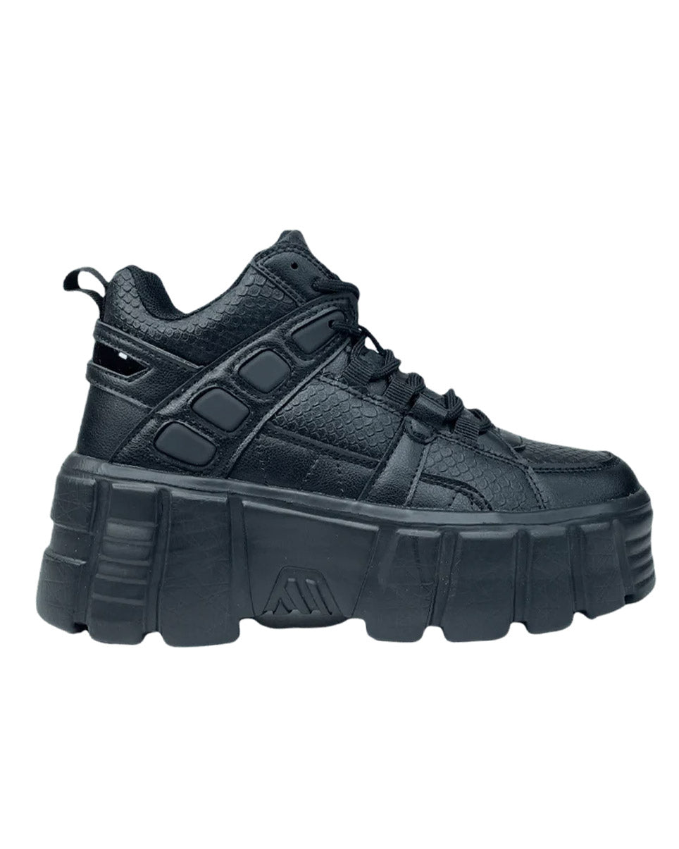 Black Elevated Platform Sneakers