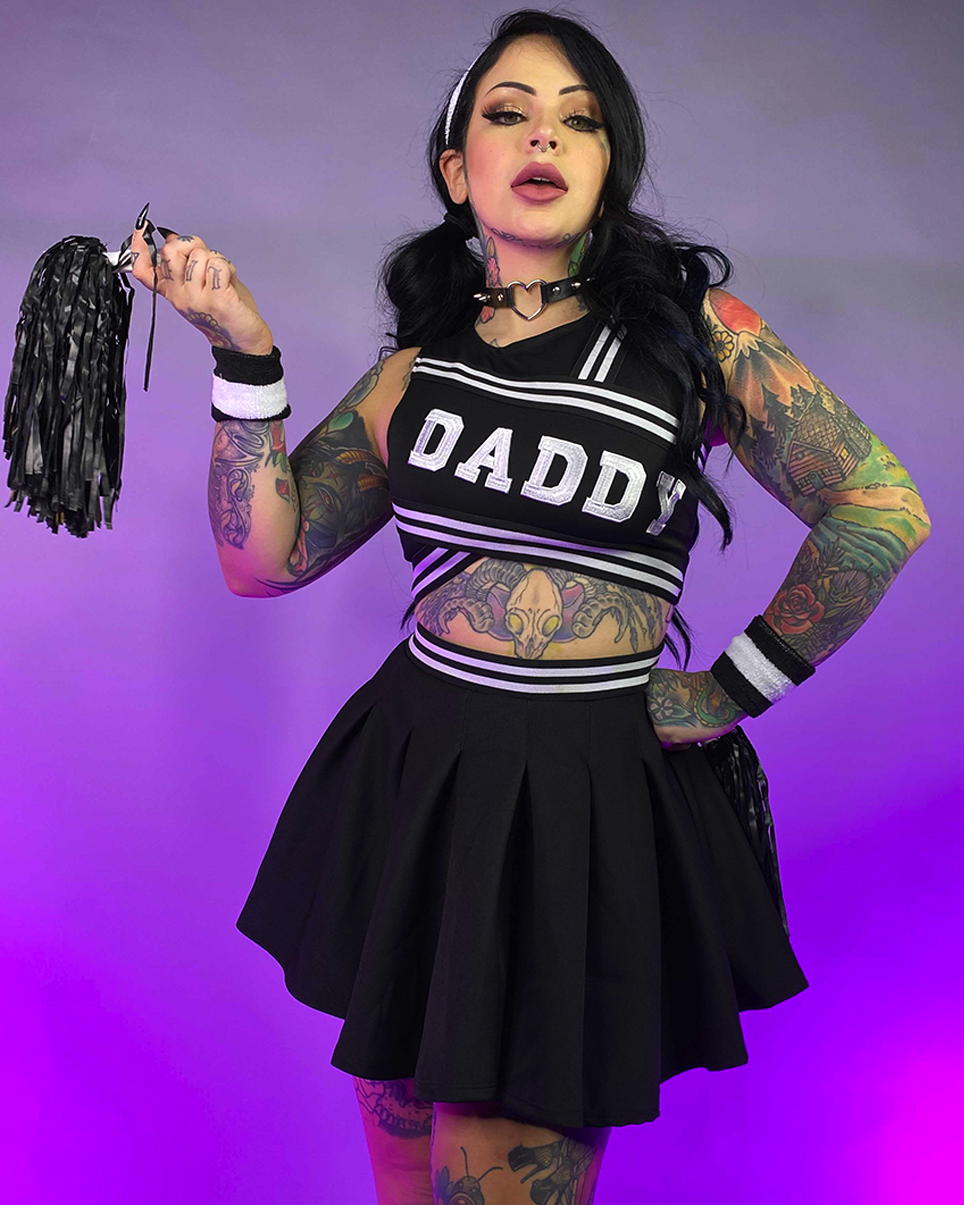 6pc Daddy's Girl Cheerleader Costume - Rave Wonderland