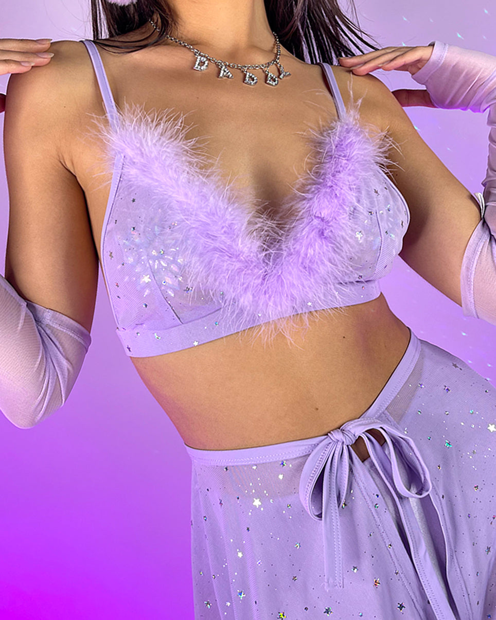 White fur 2025 bralette