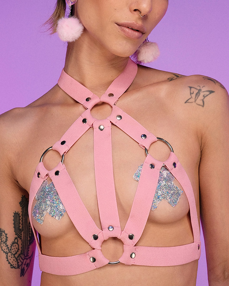 Pretty In Pink Stretchy Harness Top