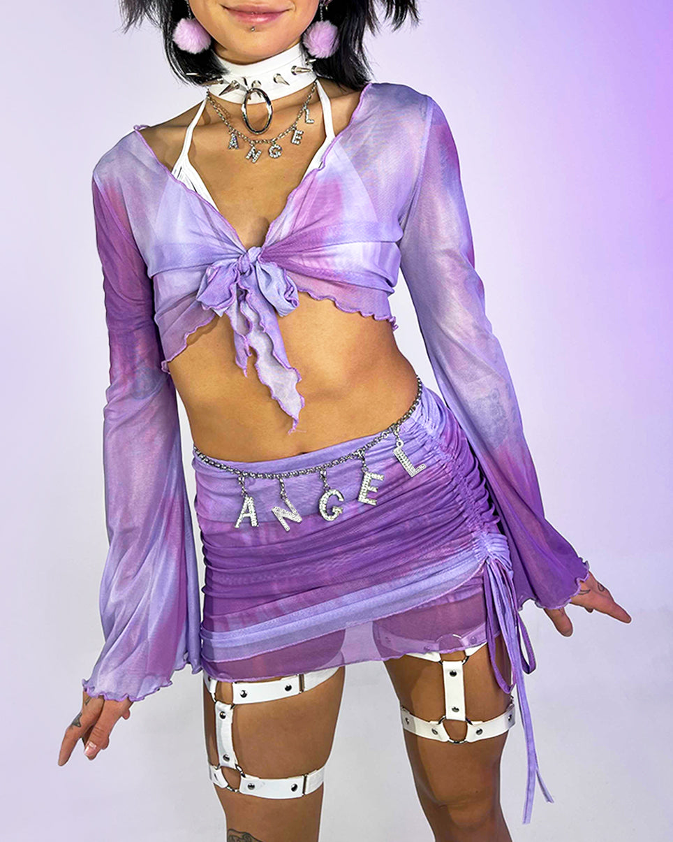 Tied & Dyed 2pc Lavender Skirt Set