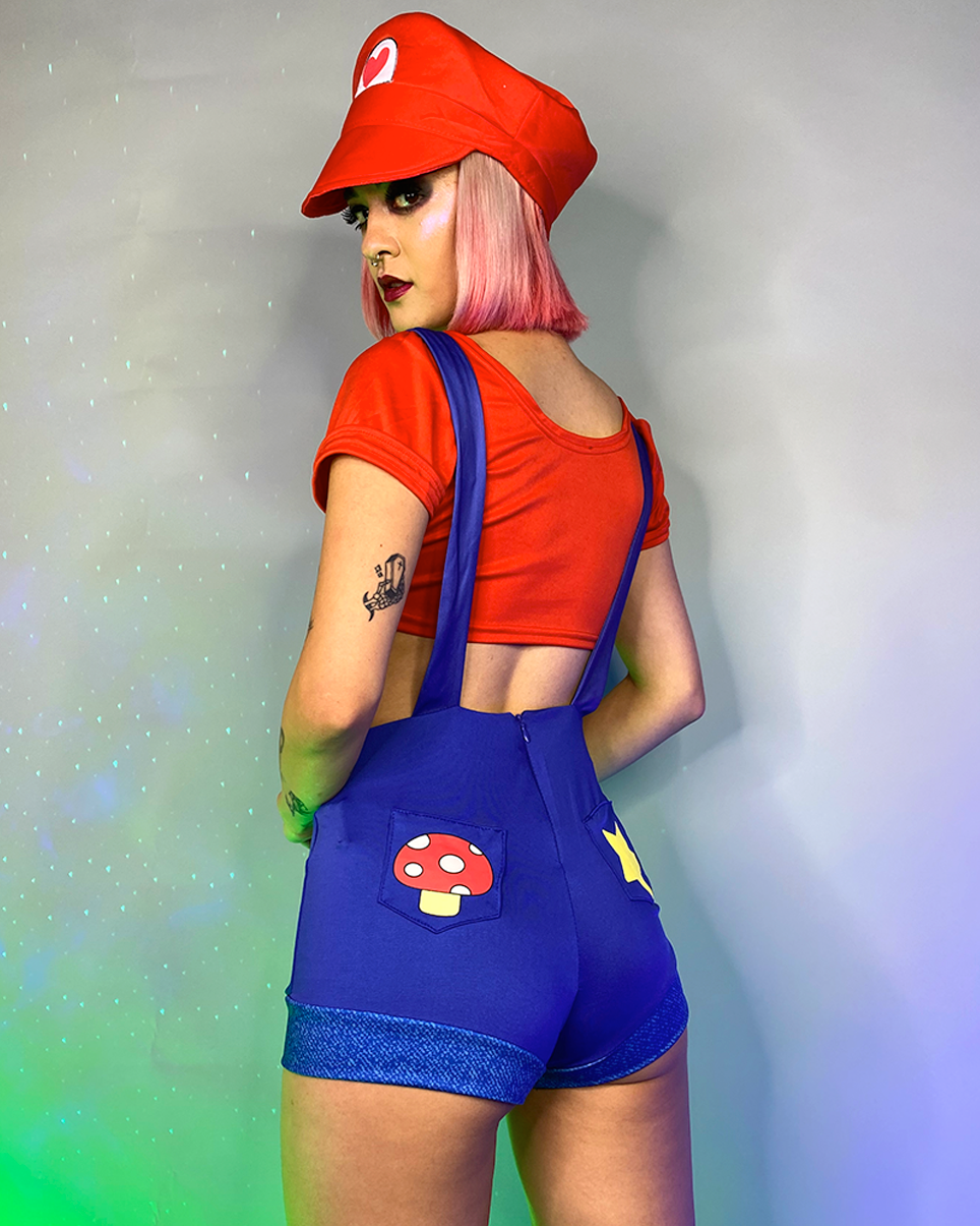 3pc Gamer Mario-Inspired Costume
