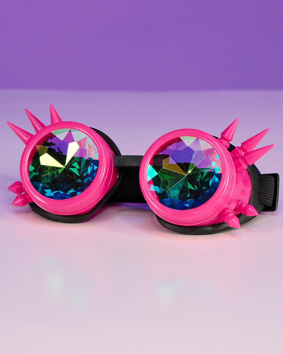 Spiky Kaleidoscope Steampunk Goggles - Rave Wonderland