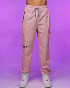 Pretty Pink Unisex Water Resistant Cargo Joggers - Rave Wonderland
