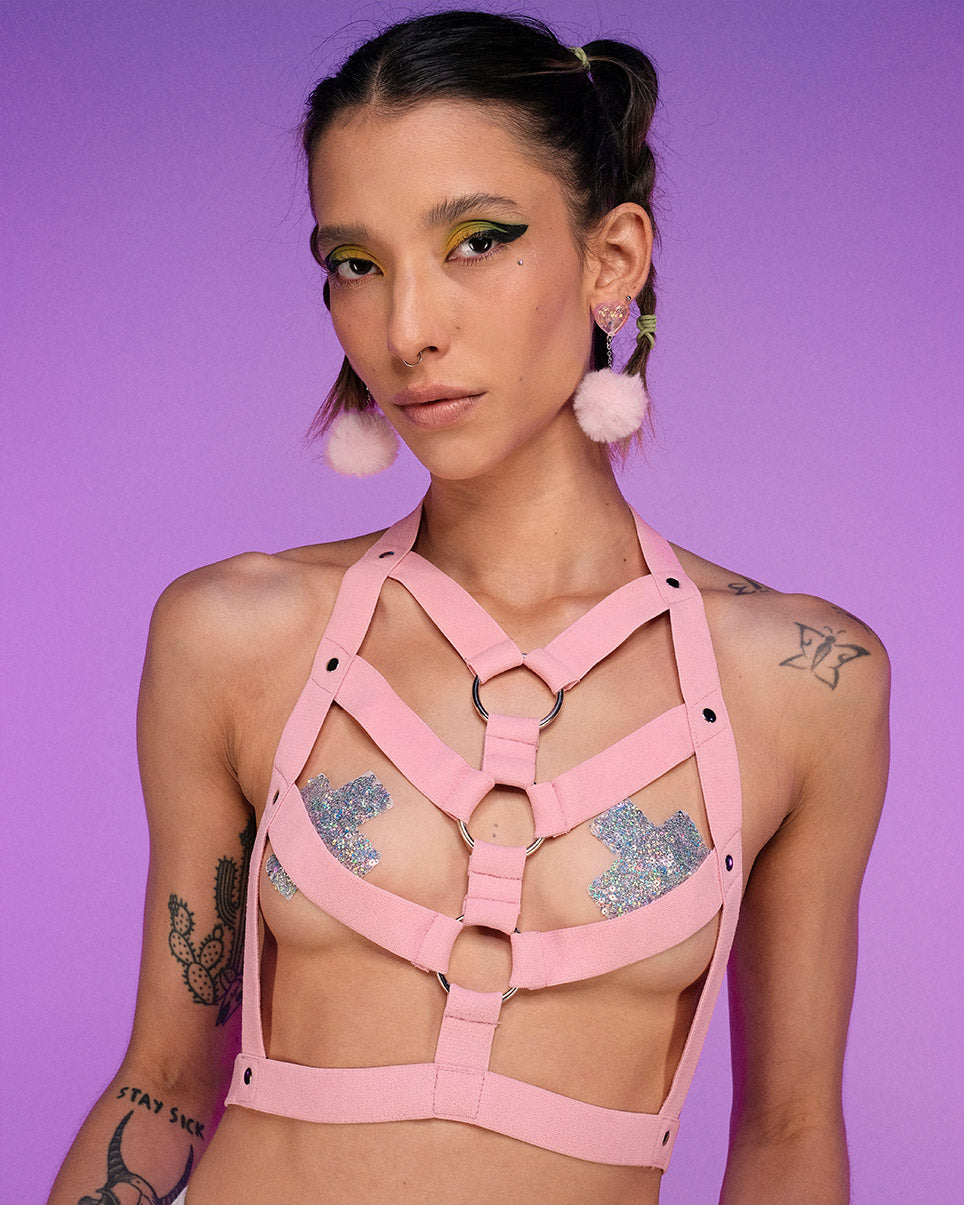 Pink Ecstasy Stretchy Harness Top