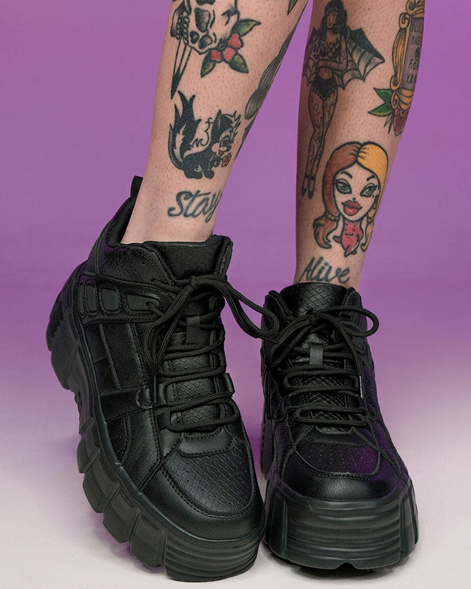 Steve Madden Shoes | Logann Black Multi Platform Sneakers | Style  Representative