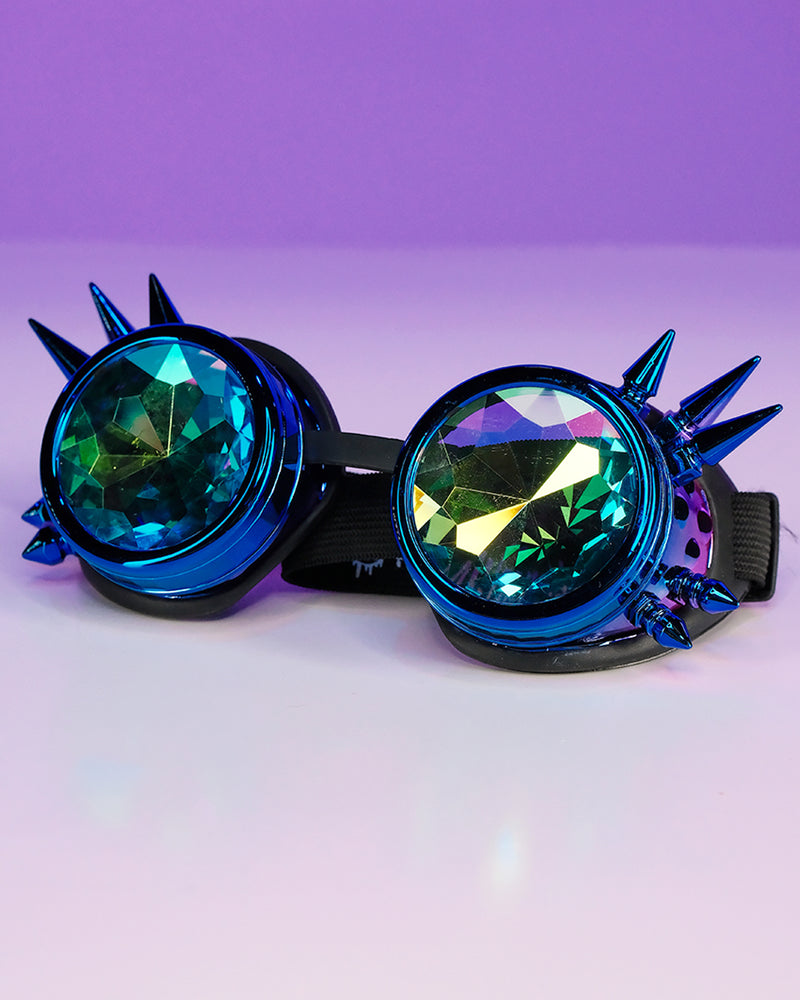 Spkicky Goggles Spiky Kaleidoscope Steampunk Goggles – Rave Wonderland