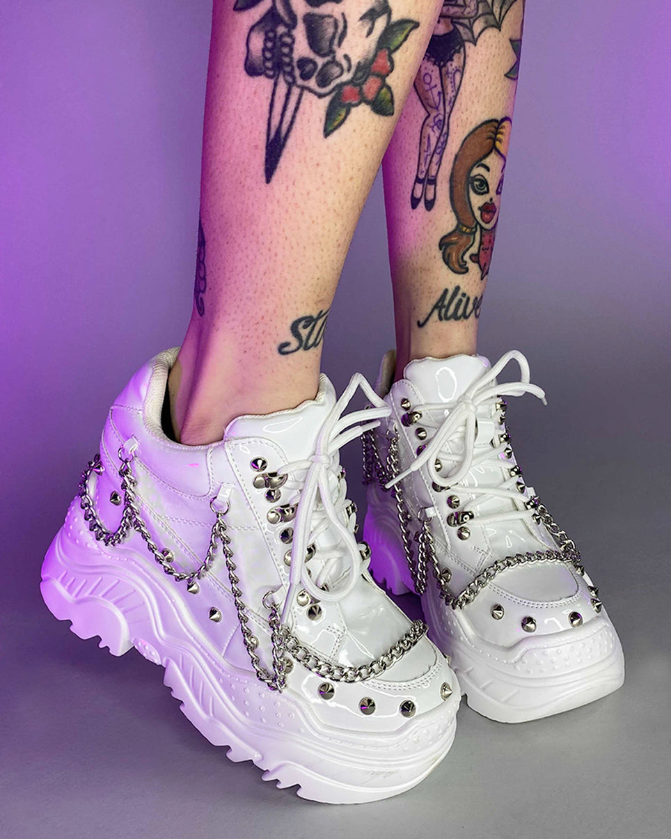 Patent White Space Candy Chain Sneakers