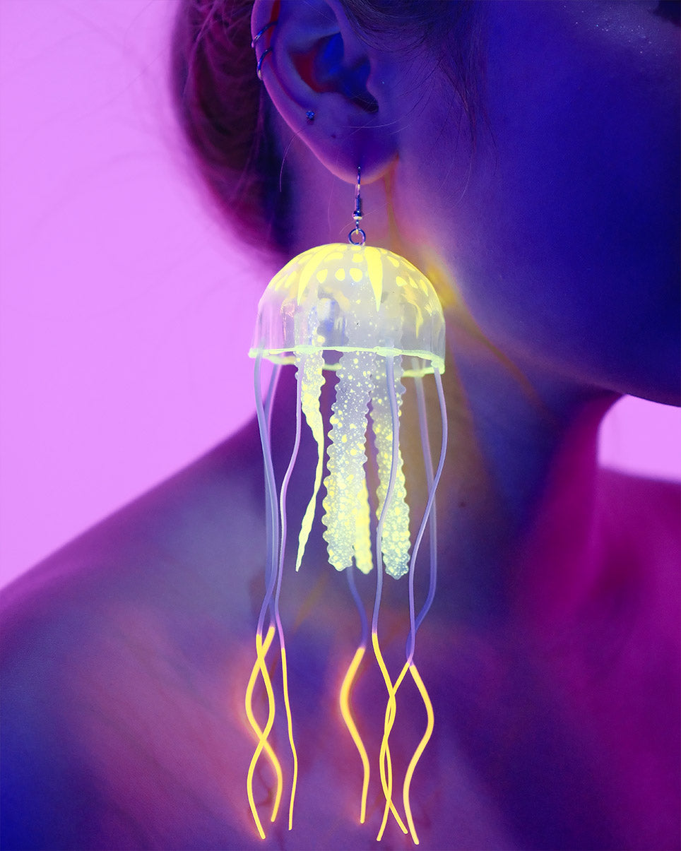 Neon Jellyfish Earrings