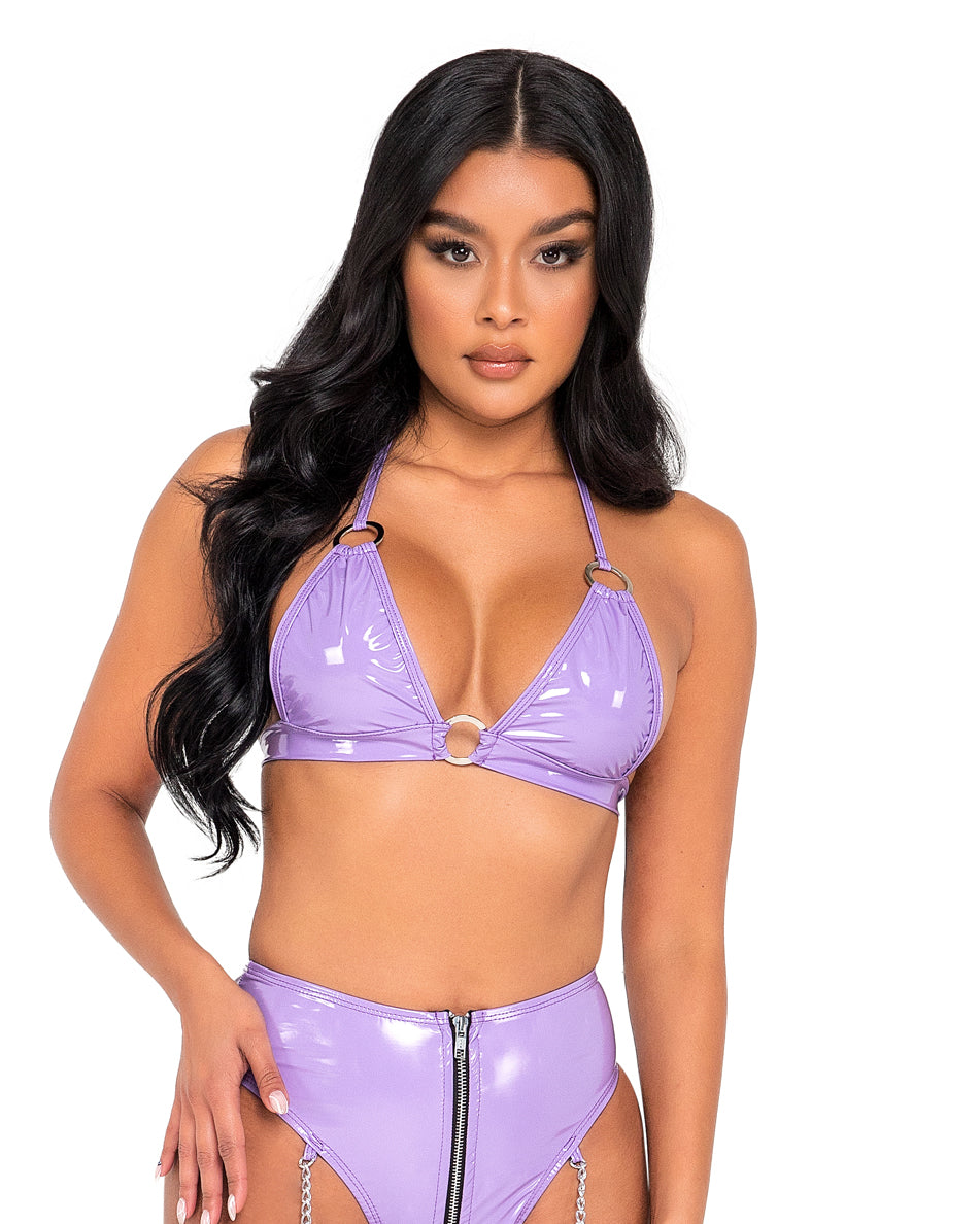 Lavender Babe Vinyl Bikini Top