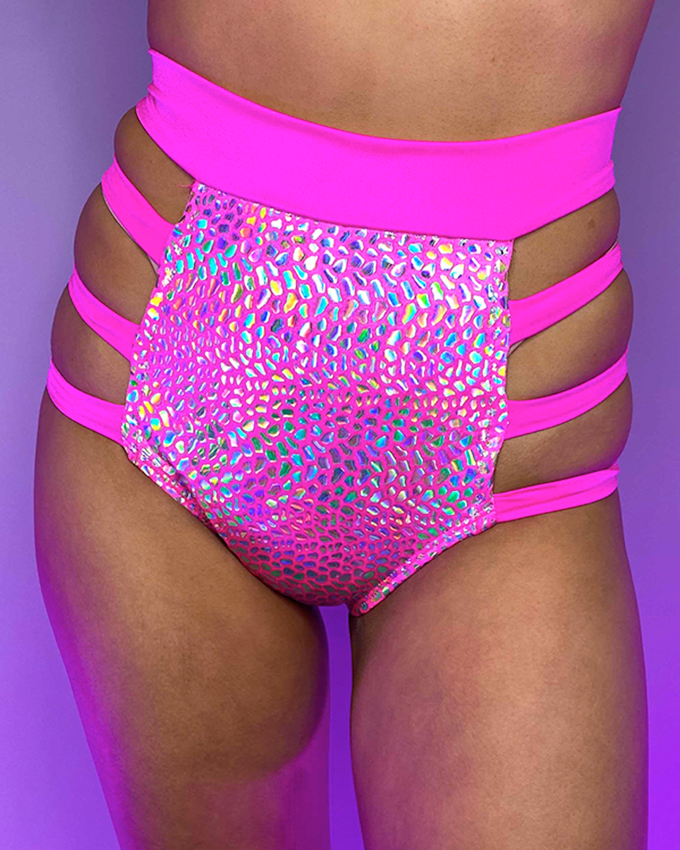 Hot Pink Astro Candy Strapped Shorts