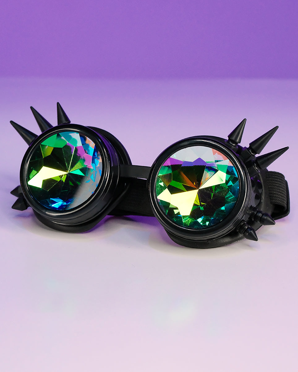 Spiky Kaleidoscope Steampunk Goggles - Rave Wonderland