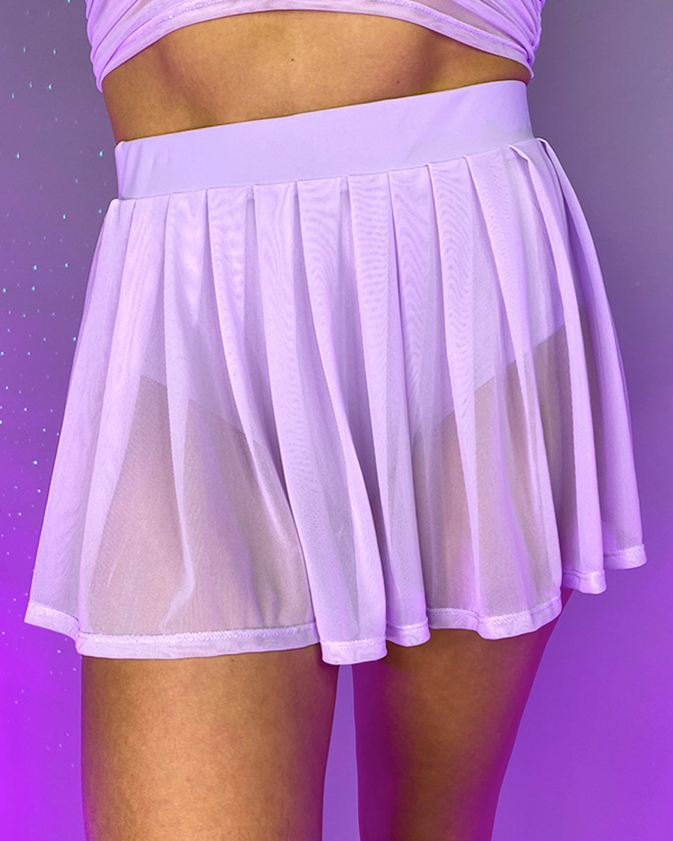 Y2K Doll Sheer Pleated Mini Skirt