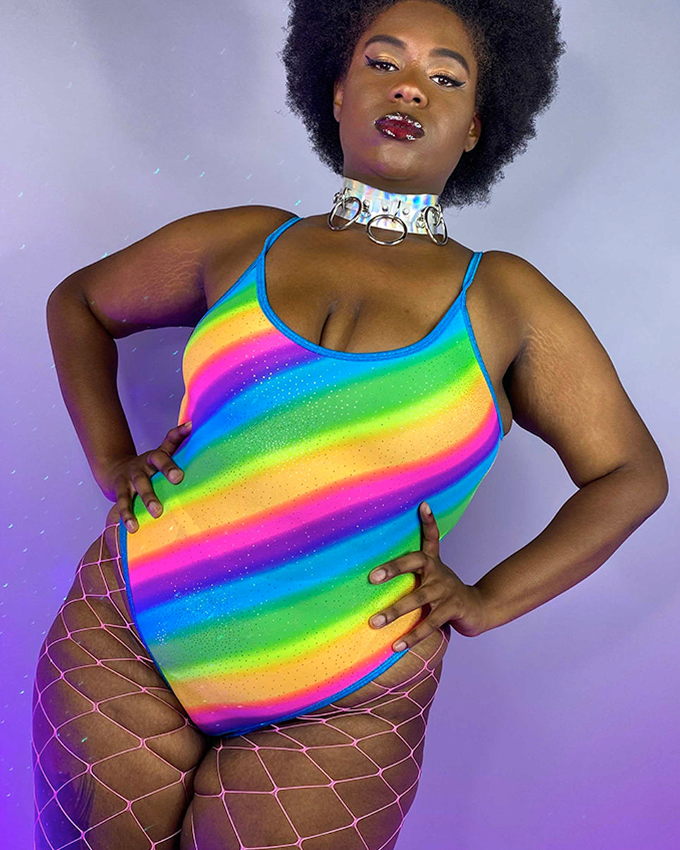 Sparkle Rainbow Bodysuit - Rave Wonderland