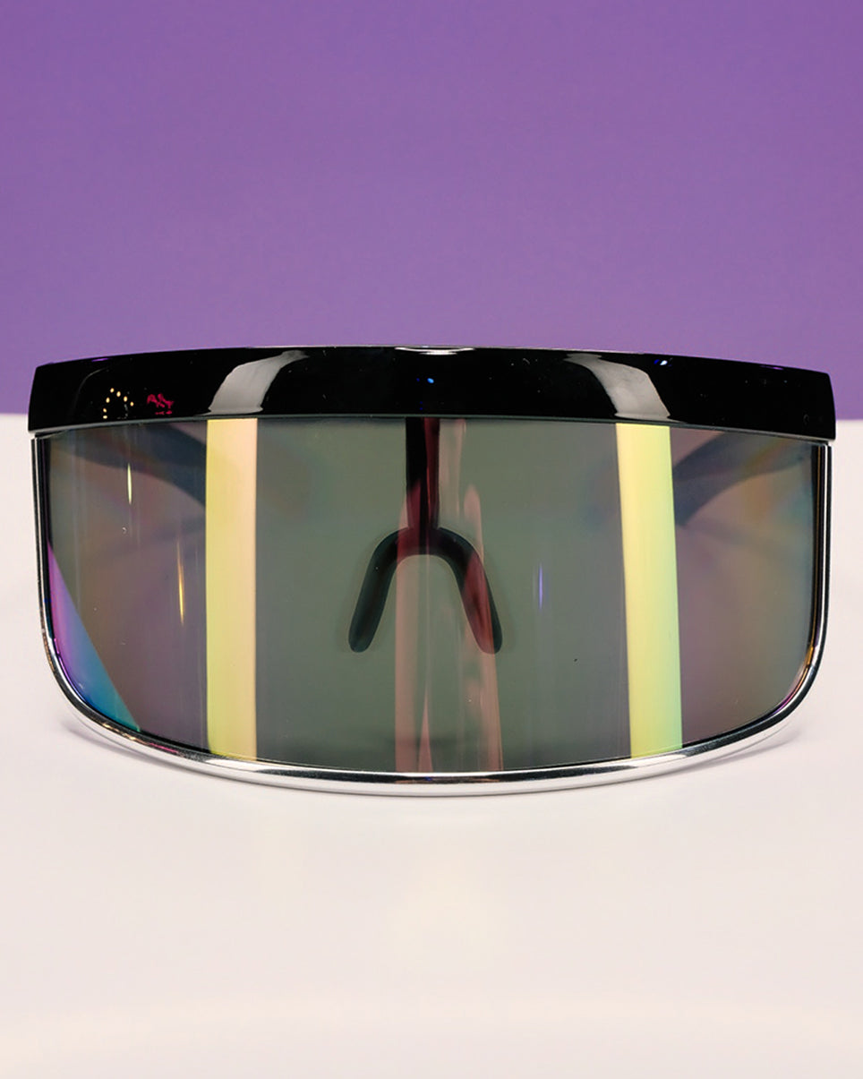 GloFX Galactic Invader Diffraction Visor - Rainbow Gradient - Rave Wonderland
