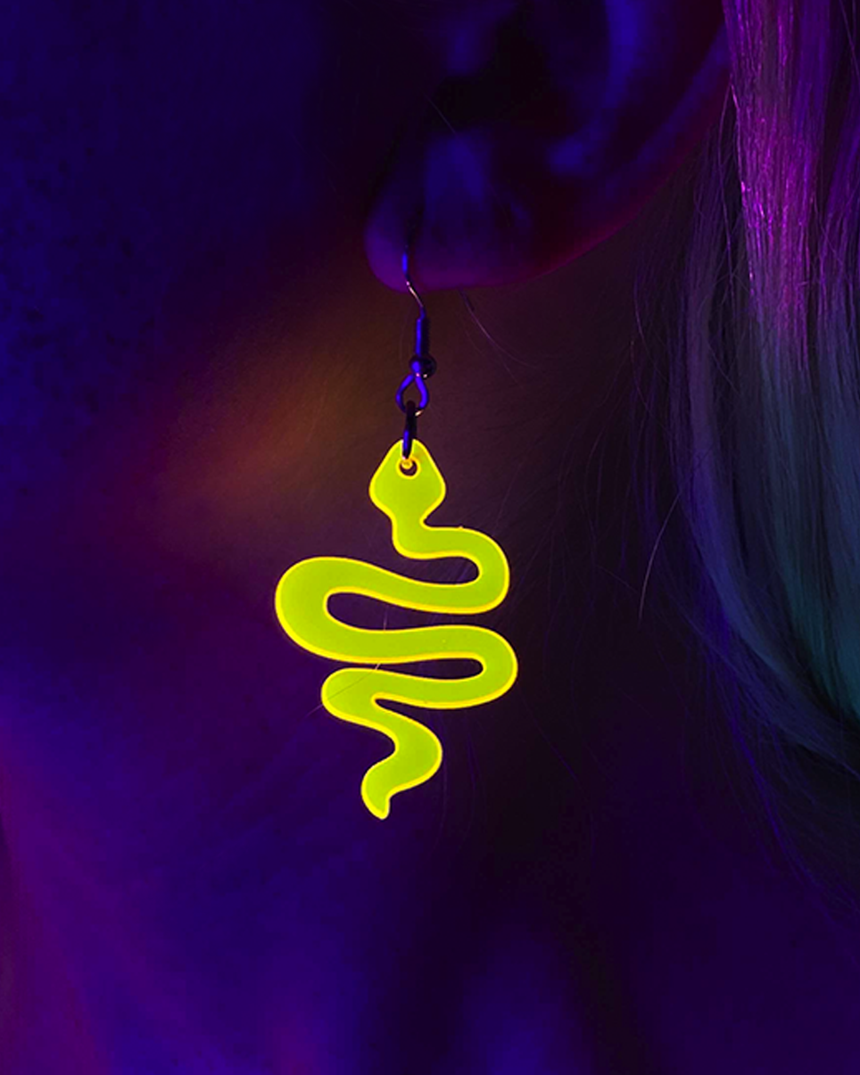 Neon Snake Acrylic Earrings