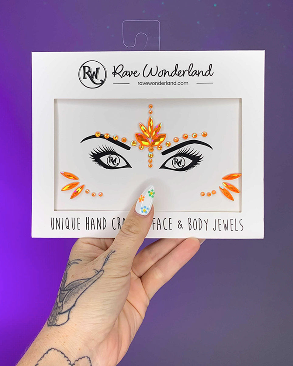 Orange Julius Face Jewel - Rave Wonderland