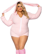 Baby Pink Fuzzy Bunny Onesie Romper
