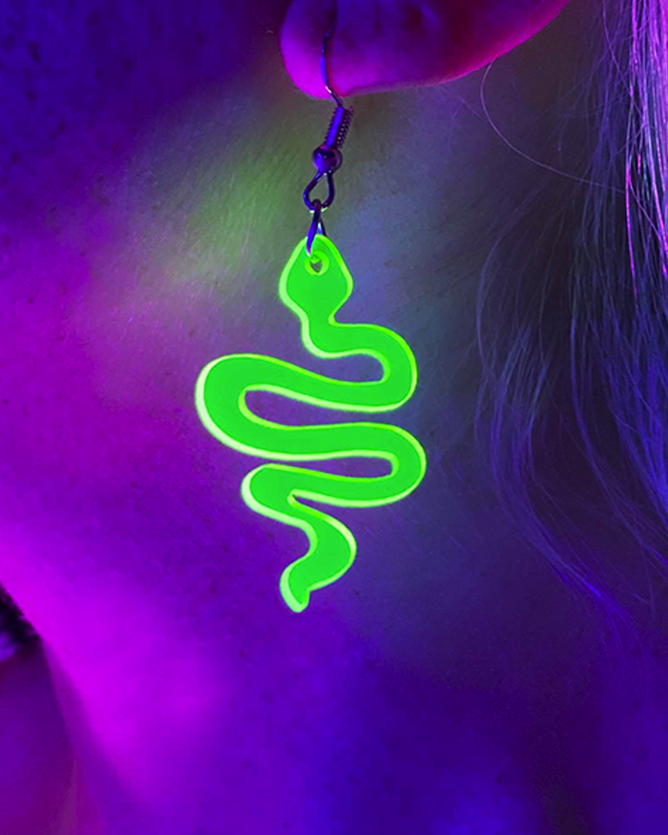 Neon Snake Acrylic Earrings