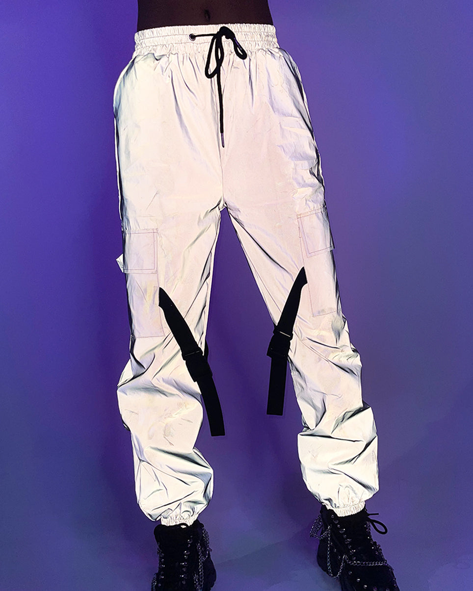 Flash Reflective Cargo Pants Rave Wonderland