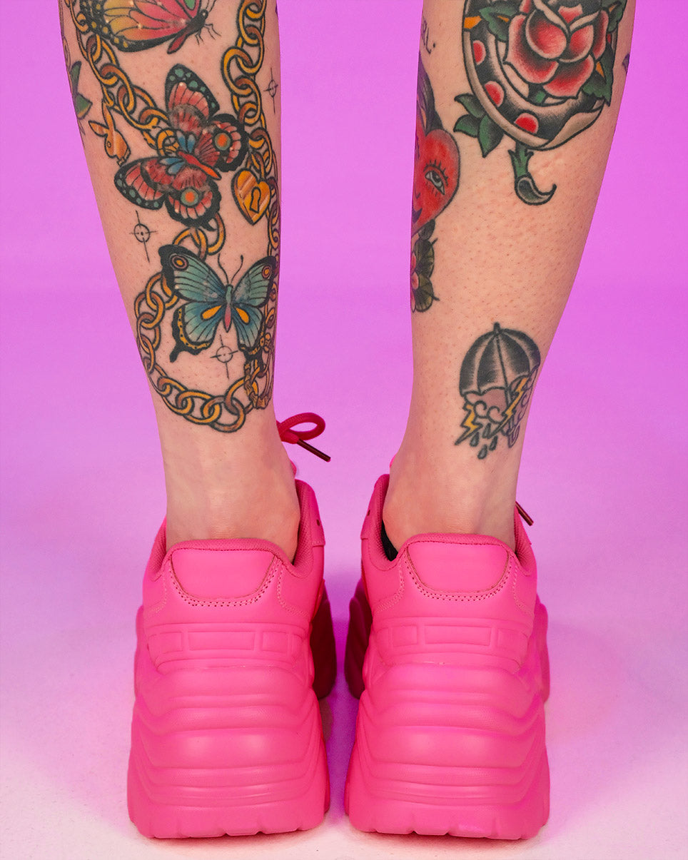 Hot Pink Flexx Platform Sneakers