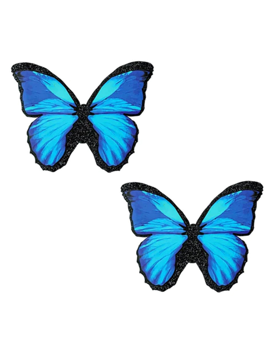 Blue/Black Glitter Butterfly Pasties