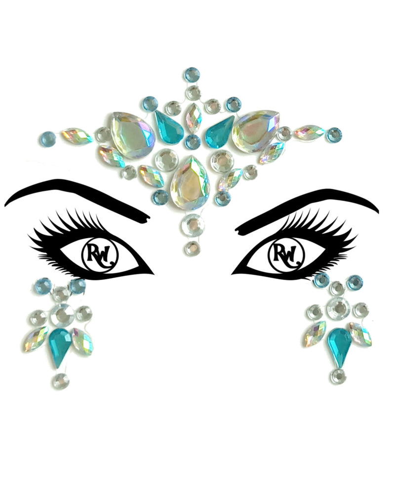 Festival Face Jewels Sticker, 3-Color Mermaid Tear Face Gems