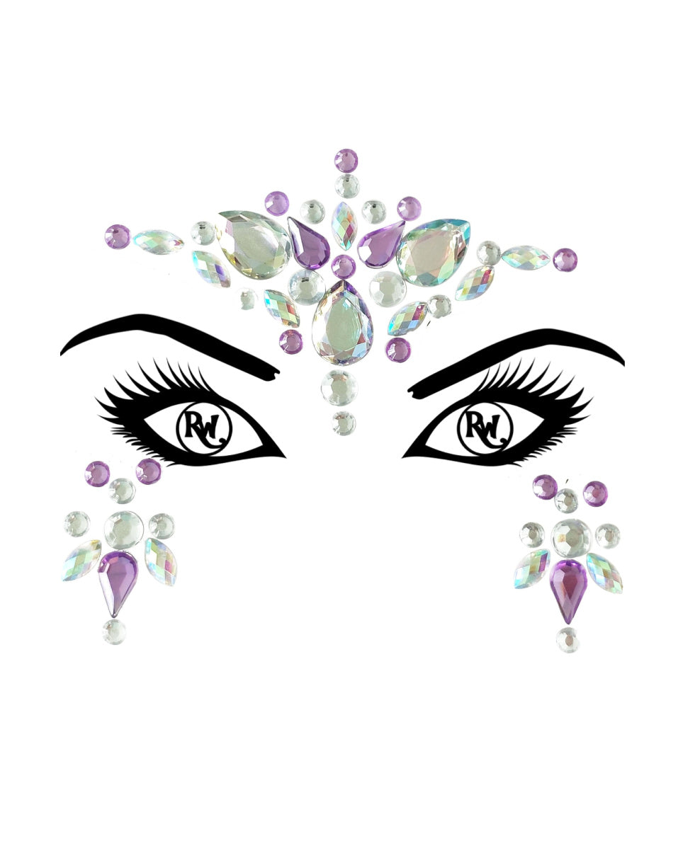 Royal Lashed Out Purple Eye Gems Festival Carnival Make up Face Gem Pre  Glued 