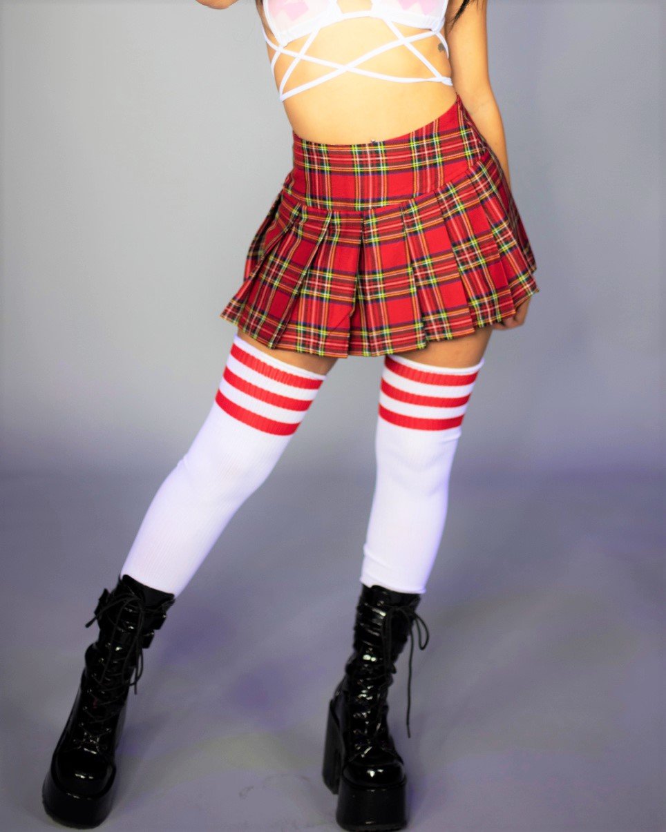 Plaid thigh high socks cheap