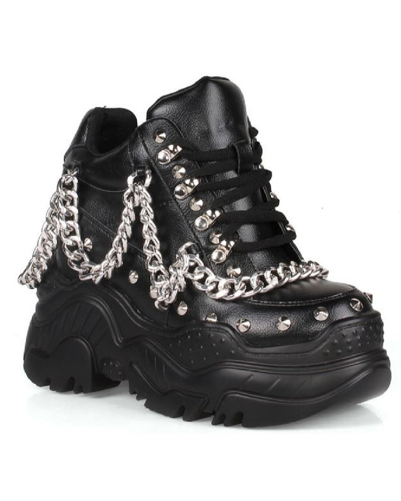 Matte Black Space Candy Chained Sneakers - Rave Wonderland