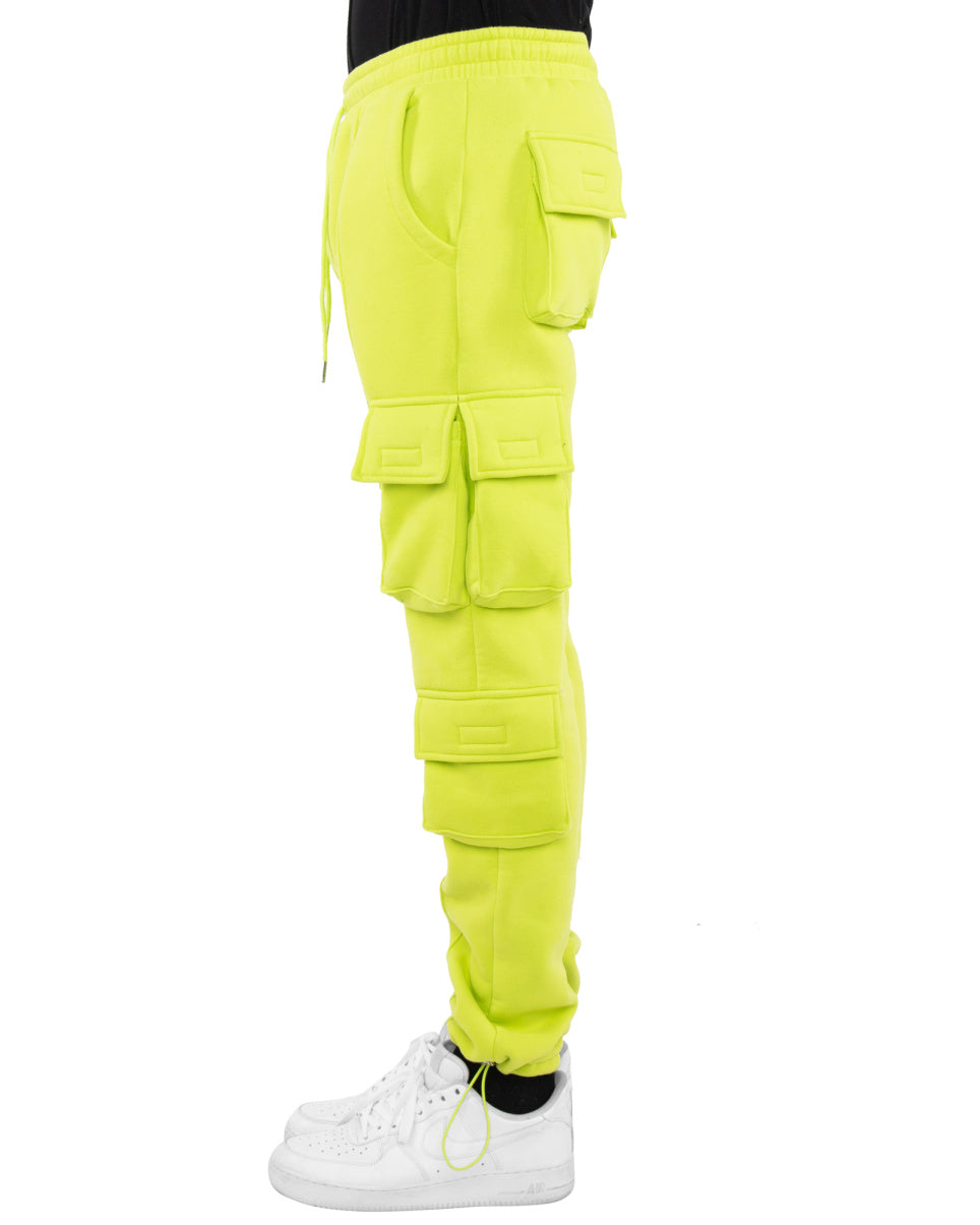 Neon Green Cargo Joggers | JustYourOutfit | SilkFred US