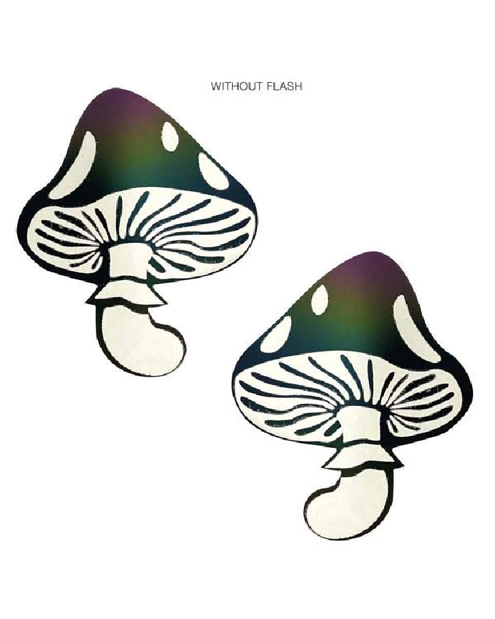 Rainbow Reflective Toadstool Mushroom Nipztix Pasties