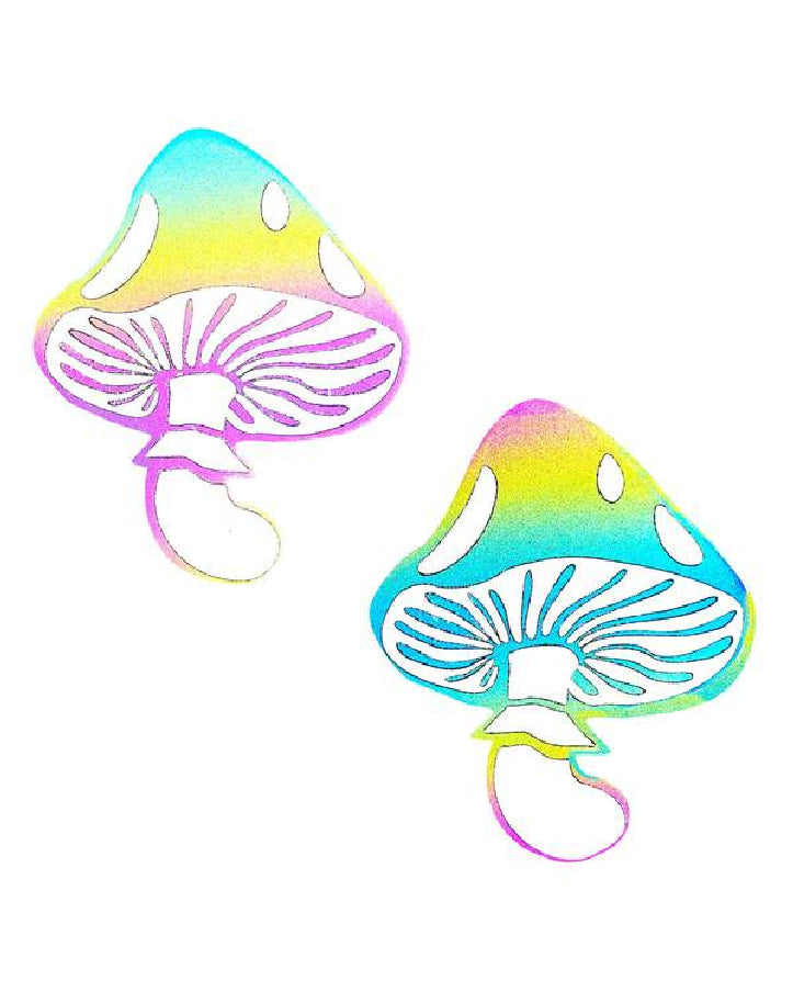 Rainbow Reflective Toadstool Mushroom Nipztix Pasties