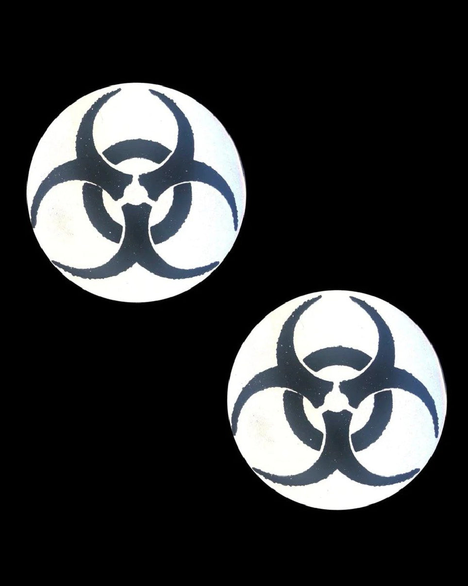 Biohazard Toxic Silver Flash Reflective Pasties