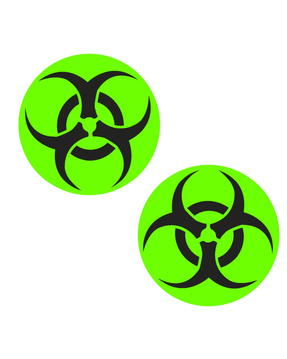 Neon Green Biohazard Toxic Wet Vinyl Pasties