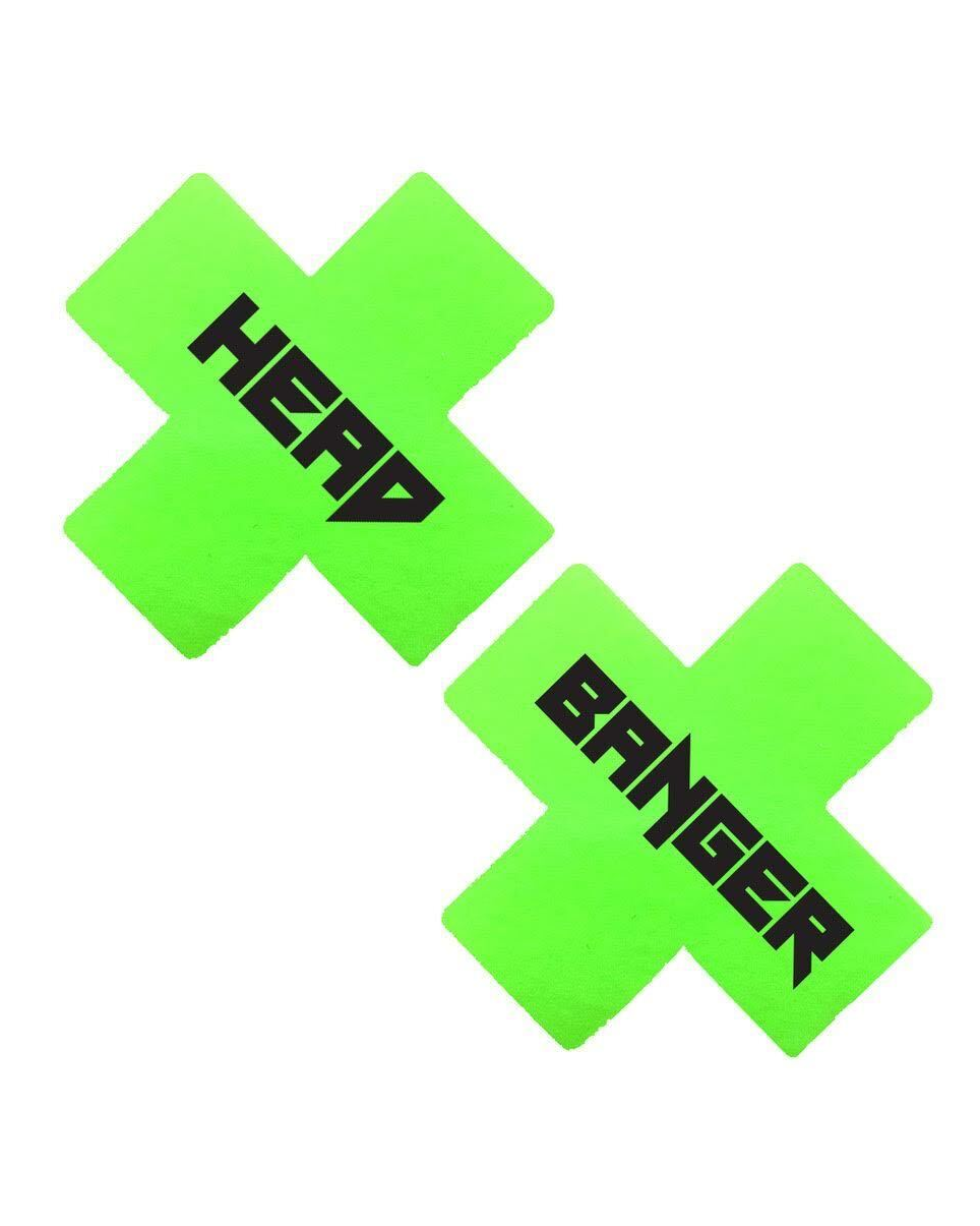 Head Banger Green/Black x Pasties | Rave Wonderland | Outfits Rave | Festival Outfits | Rave Clothes