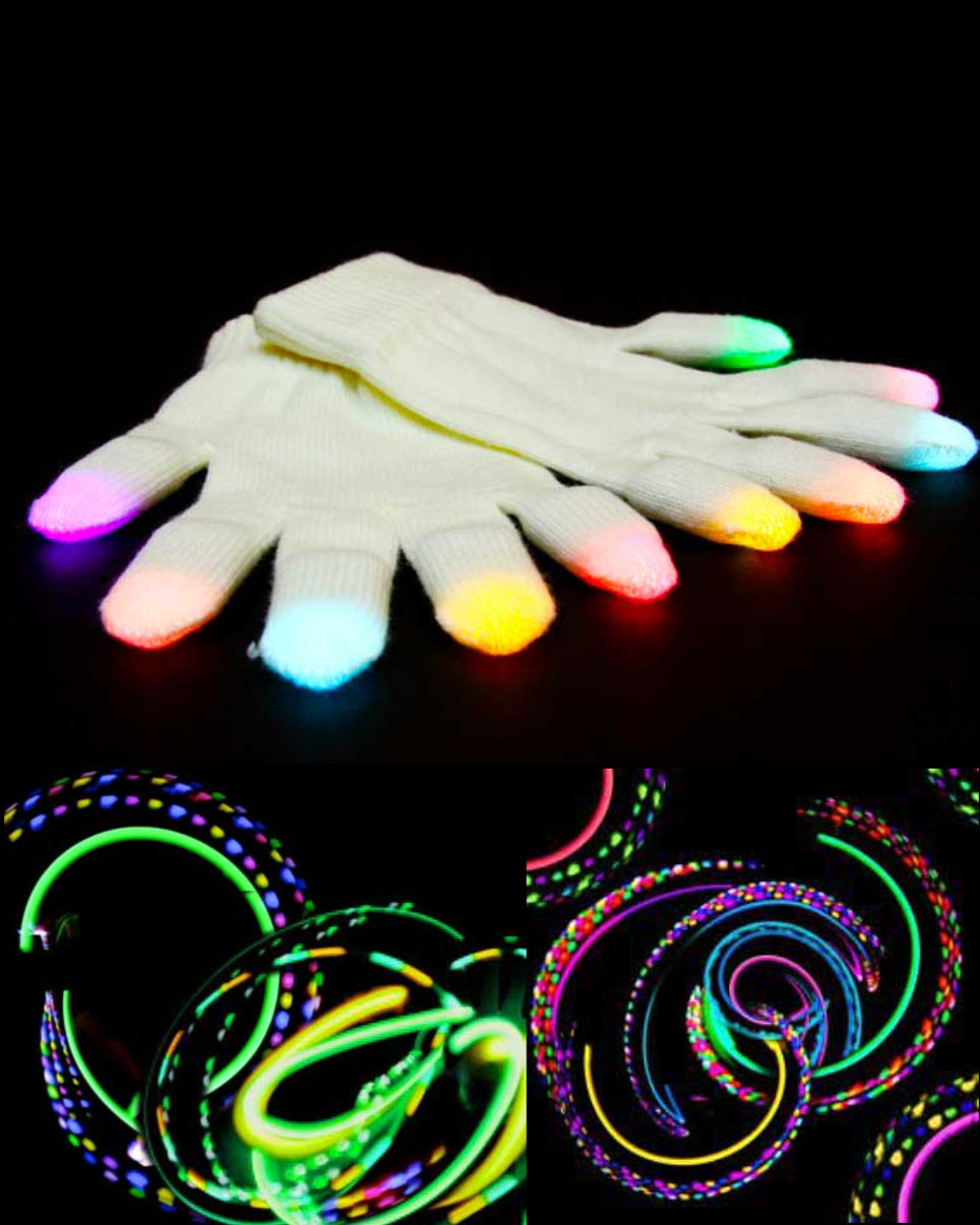 GloFX 10-Light Premier Assorted Glove Set - Rave Wonderland