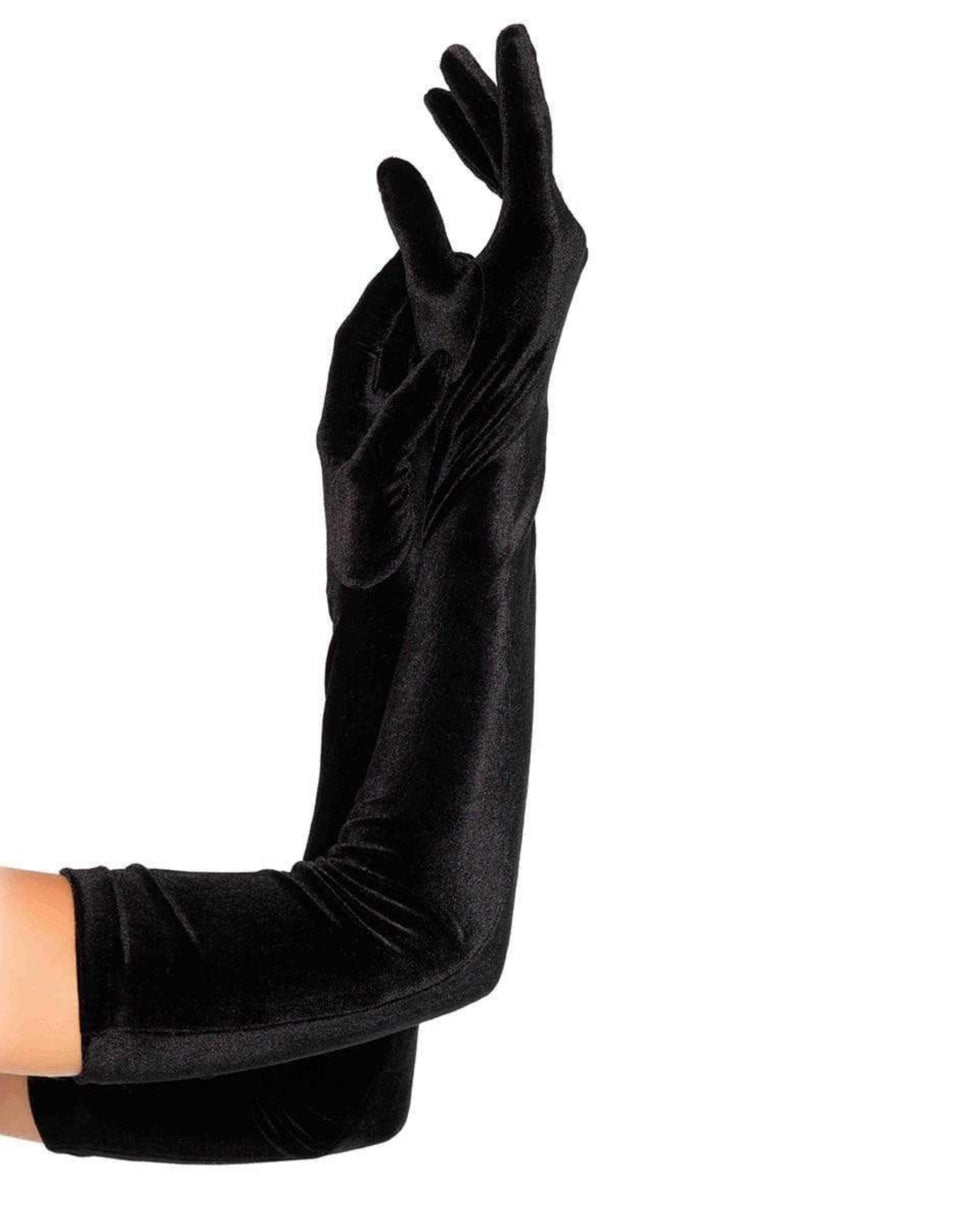 Black Velvet Opera Long Gloves - Rave Wonderland