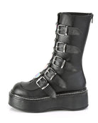 Demonia Emily Vegan Leather Heart-Buckle Boot - Rave Wonderland
