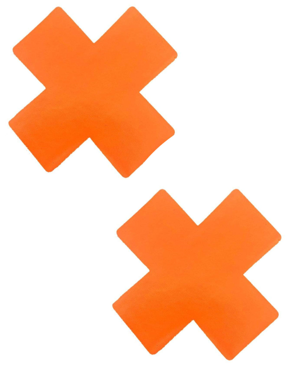 Orange Vinyl X Factor Blacklight Reactive Pasties - Rave Wonderland