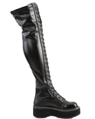 Demonia Emily Black Thigh-High Boots - Rave Wonderland