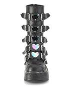 Demonia Emily Vegan Leather Heart-Buckle Boot - Rave Wonderland