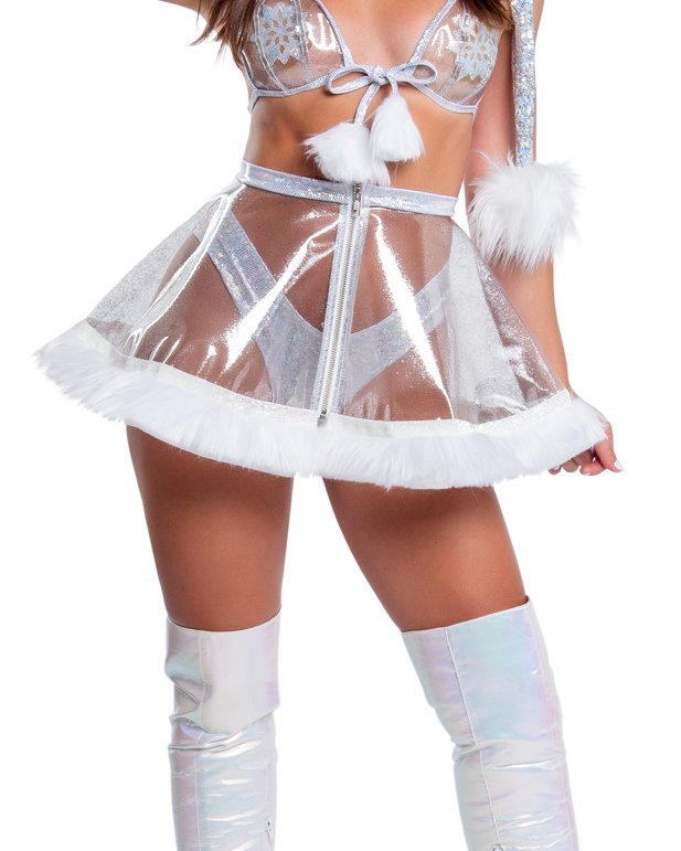 North Pole Clear Sparkle PVC Skirt