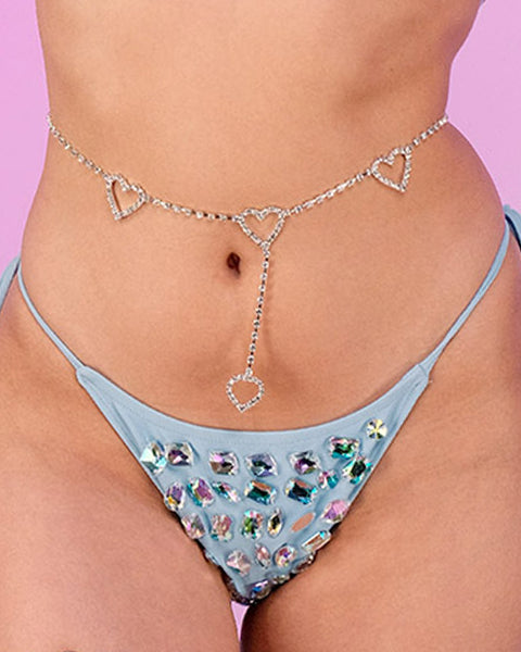 ? Belly Rhinestone Chain Rhinestone Belly Chain Crystal Pear Teardrop Pendant Waist  main image 3