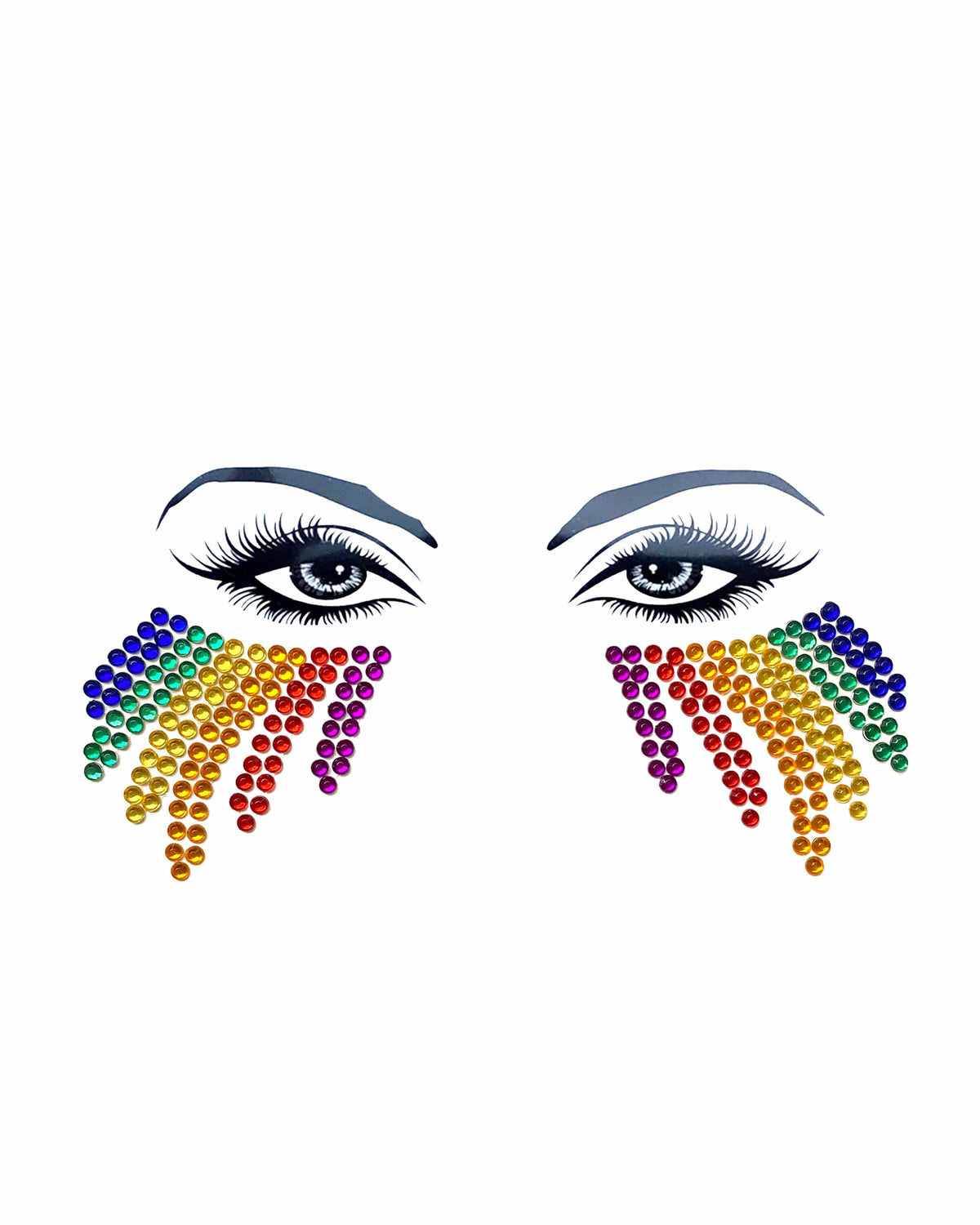 Rainbow Tears Crystal Face Jewels
