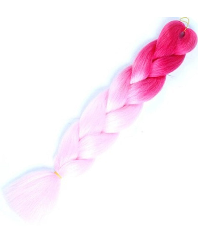 Ombre Hot Pink/Light Pink Braiding Hair Extensions - Rave Wonderland