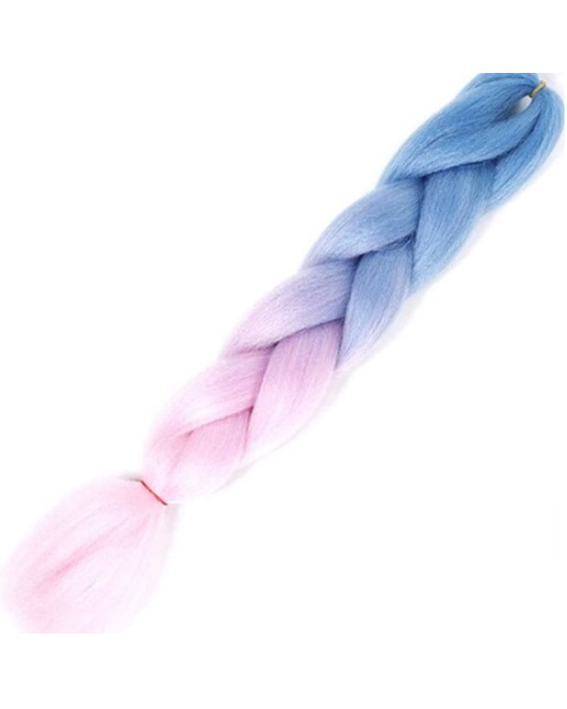 Ombre Light Blue/Light Pink Braiding Hair Extensions - Rave Wonderland