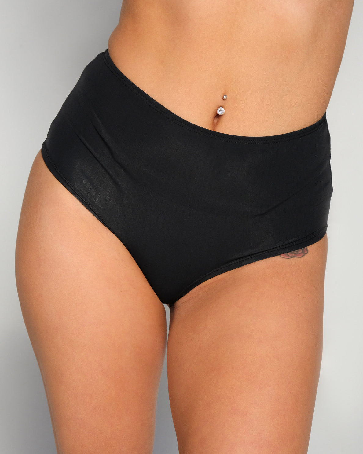 Black High Waist Cheeky Bottoms - Rave Wonderland
