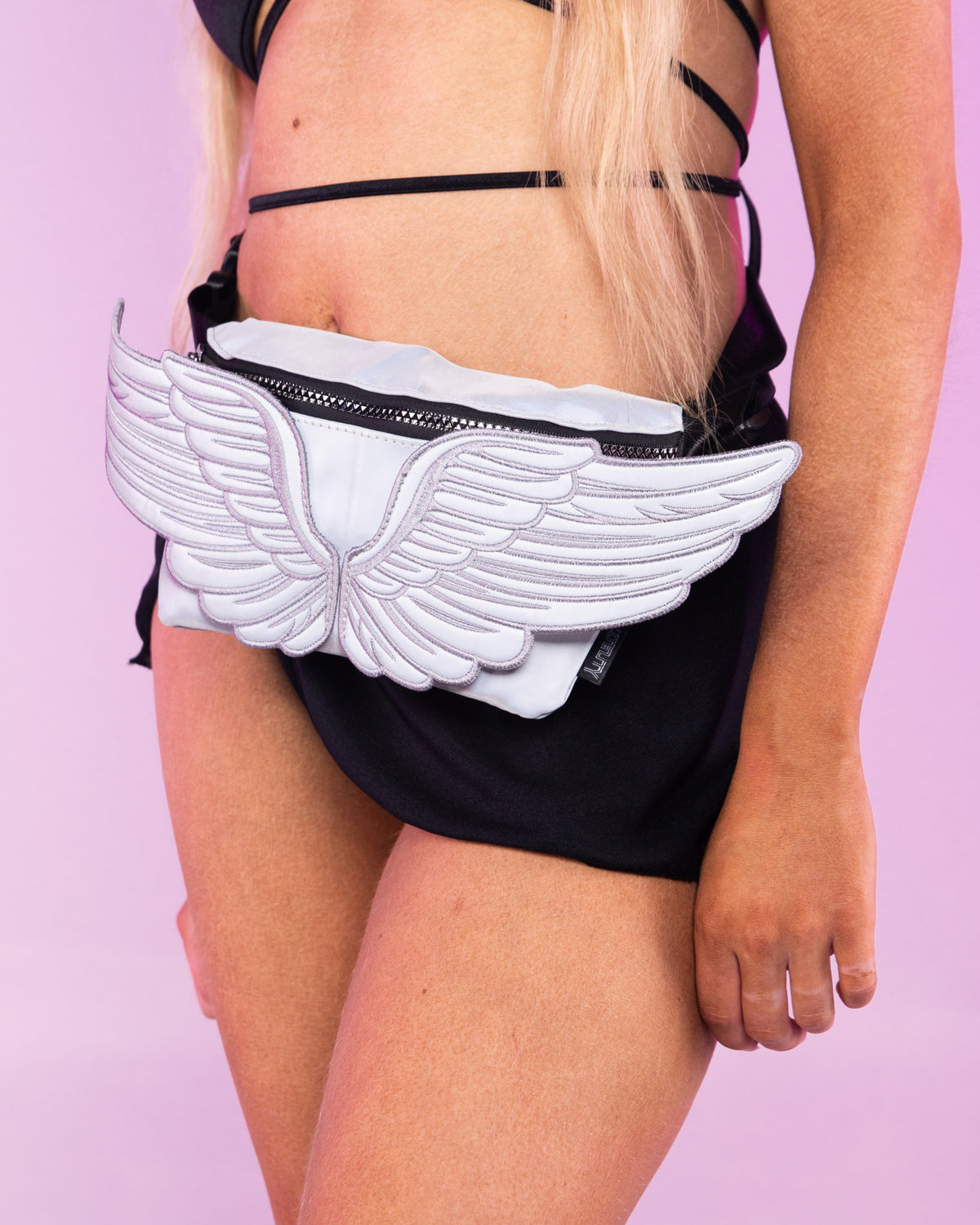 Reflective Silver Wings Fanny Pack