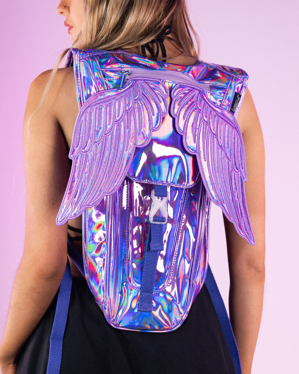 Laser Purple Angel Wings Hydration Backpack